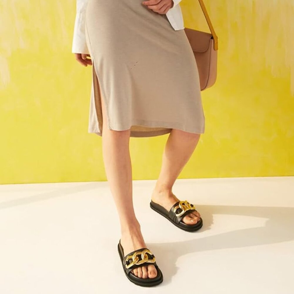 Saint G Kiera Black Slip On Women’s Sandals Size 8 Msrp $150 Shoes